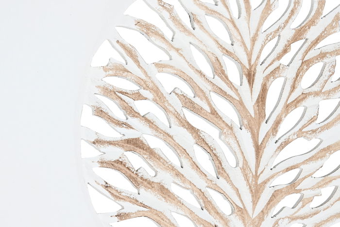 DKD Home Decor Biombo Tradicional Blanco Natural Mango y MDF 2.5 x 182 x 153 cm