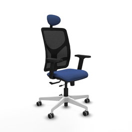 PIQUERAS Y CRESPO Silla de oficina Motilla con mecanismo Sincro/Traslack, Azul marino y Negro