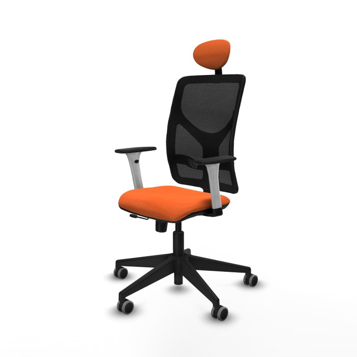 PIQUERAS Y CRESPO Silla de oficina Motilla Naranja y Negro