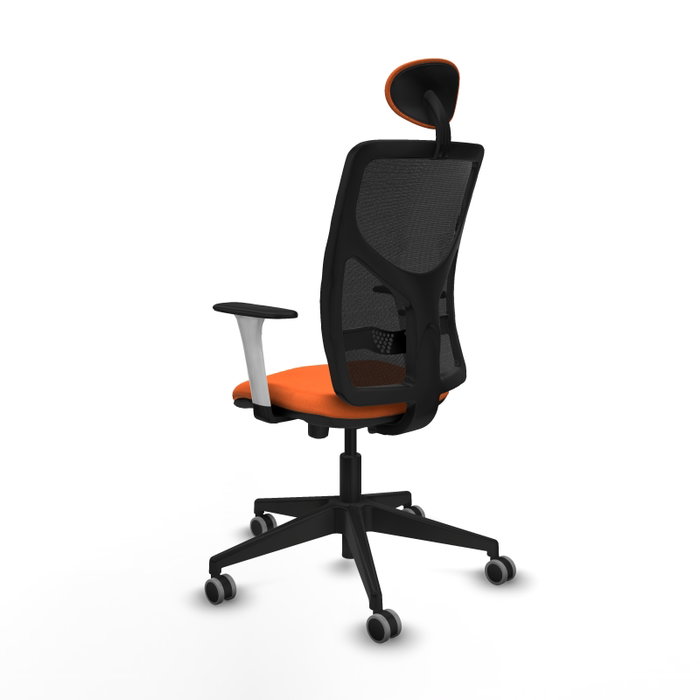 PIQUERAS Y CRESPO Silla de oficina Motilla Naranja y Negro