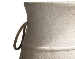 DKD Home Decor Jarrón de Suelo de Fibra de Vidrio 38x38x90 con 2 Asas