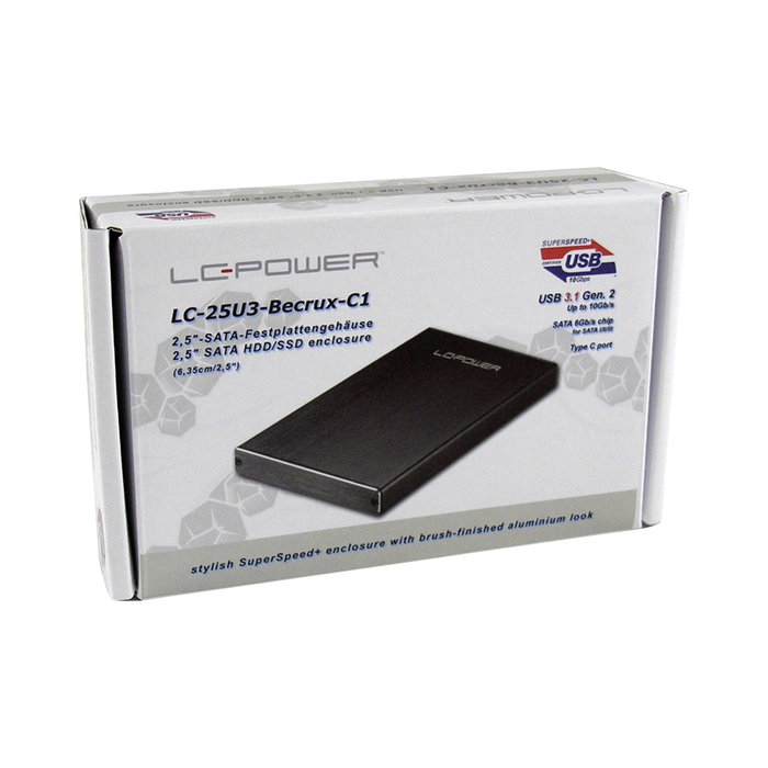 LC-Power LC-25U3-Becrux-C1 Carcasa Externa USB-C 3.1 para SATA 2,5