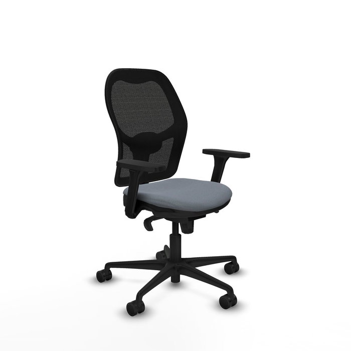 PIQUERAS Y CRESPO Silla de oficina Jorquera con mecanismo sincro, tela gris y malla negra PIQUERAS Y CRESPO Silla de oficina Jorquera con mecanismo sincro, tela gris y malla negra