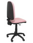 Silla de oficina Aýna con mecanismo Contacto permanente básico tapizada con Tela color Rosa pálido. Equipada con Base poliamida negra, Sin brazos y Ruedas de nailon 50 mm