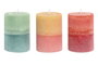 DKD Home Decor Velas Pilar de Cera de Parafina Surtidas Bicolor 7x7x10 cm