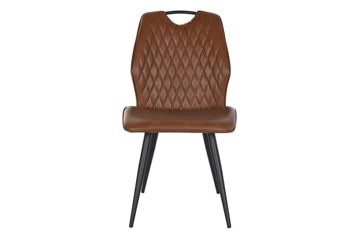 DKD Home Decor Silla Moderno Camel Negro Metal Poliester 58 x 88.5 x 48 cm (4 Unidades)