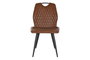 DKD Home Decor Silla Moderno Camel Negro Metal Poliester 58 x 88.5 x 48 cm (4 Unidades)