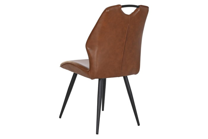 DKD Home Decor Silla Moderno Camel Negro Metal Poliester 58 x 88.5 x 48 cm (4 Unidades)