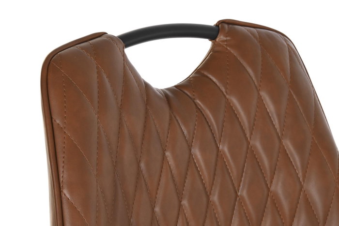 DKD Home Decor Silla Moderno Camel Negro Metal Poliester 58 x 88.5 x 48 cm (4 Unidades)