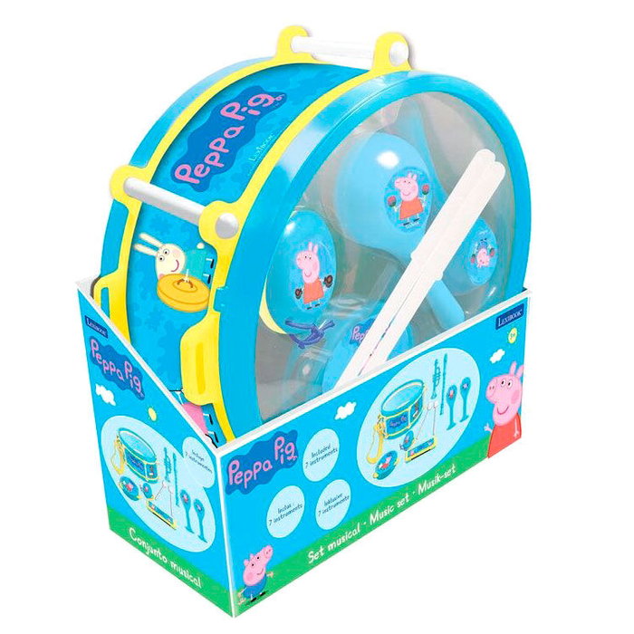 Lexibook Set musical de Peppa Pig con 7 instrumentos y almacenamiento en el tambor Lexibook Set musical de Peppa Pig con 7 instrumentos y almacenamiento en el tambor