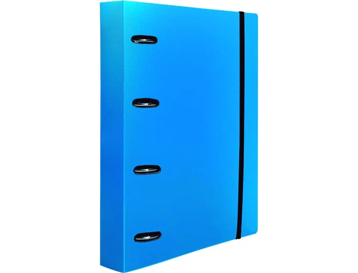 Liderpapel Carpeta con Anillas Azul Translúcido con Recambio A4 Cuadro 5mm