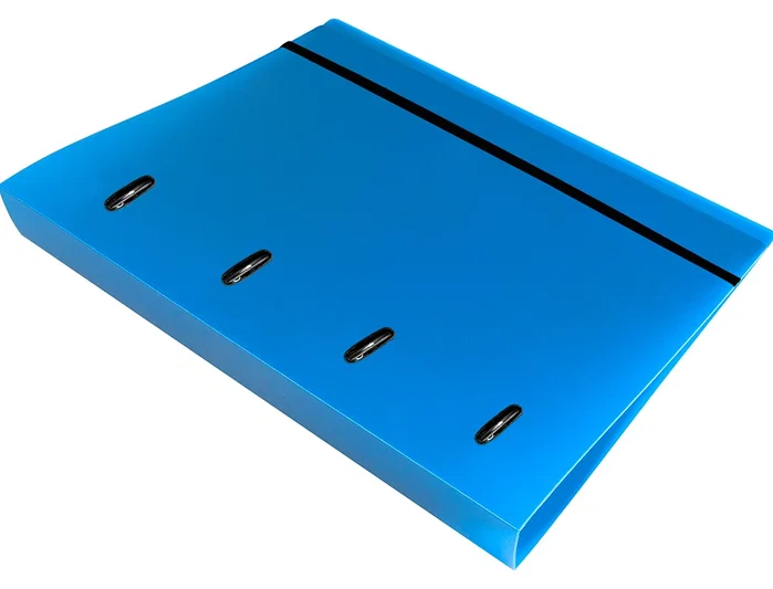 Liderpapel Carpeta con Anillas Azul Translúcido con Recambio A4 Cuadro 5mm