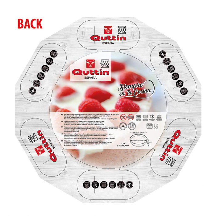 Quttin Fuente Vidrio Hondo 26 cm x 6 cm - 2.3 L (6 Unidades)