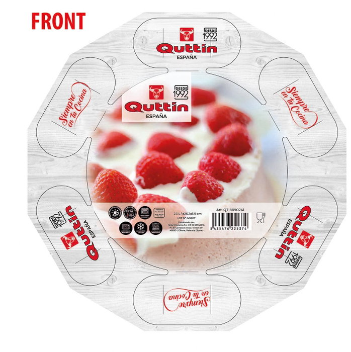 Quttin Fuente Vidrio Hondo 26 cm x 6 cm - 2.3 L (6 Unidades)