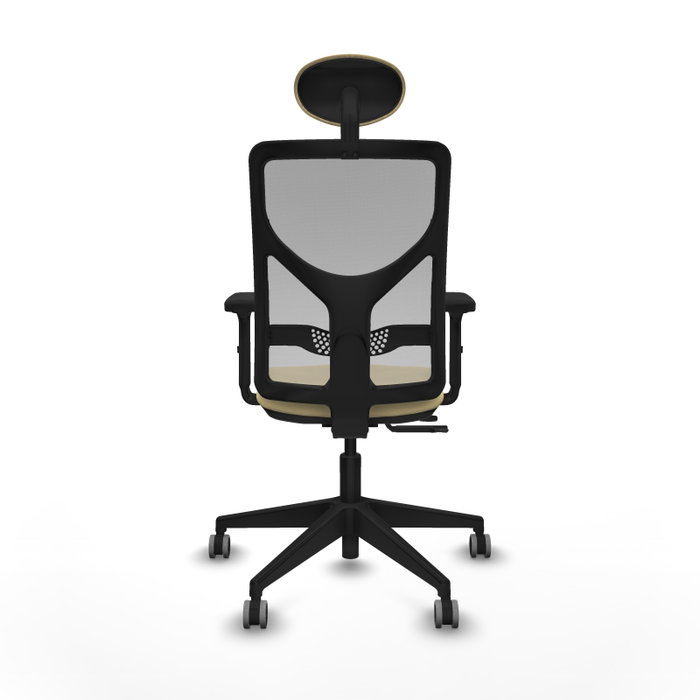 PIQUERAS Y CRESPO Silla de oficina Motilla con mecanismo Sincro/Traslack, Crema y Gris
