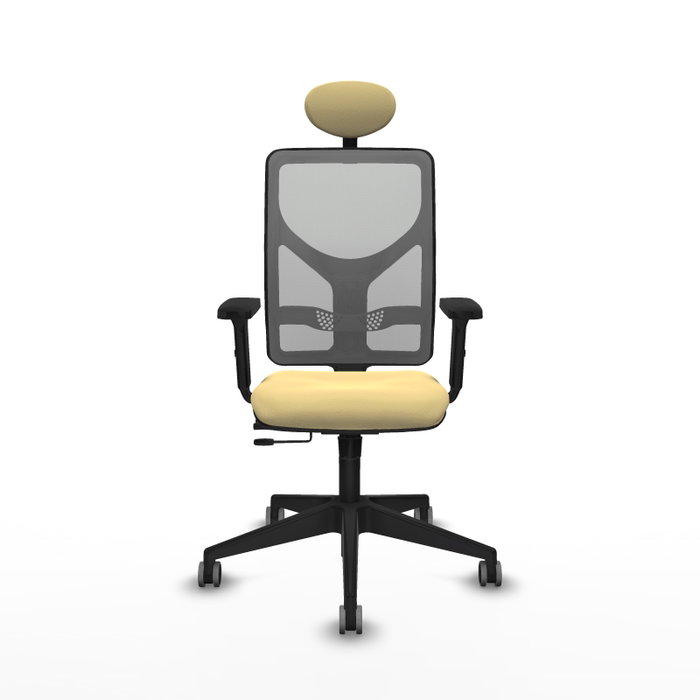 PIQUERAS Y CRESPO Silla de oficina Motilla con mecanismo Sincro/Traslack, Crema y Gris
