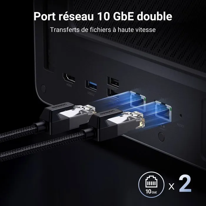 UGREEN NAS DXP6800 PRO Sistema de Almacenamiento en Red con Doble Ethernet 10 Gigabit para Hogar y Oficina