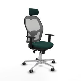 PIQUERAS Y CRESPO Silla de oficina Jorquera con mecanismo Sincro, Verde botella y Gris