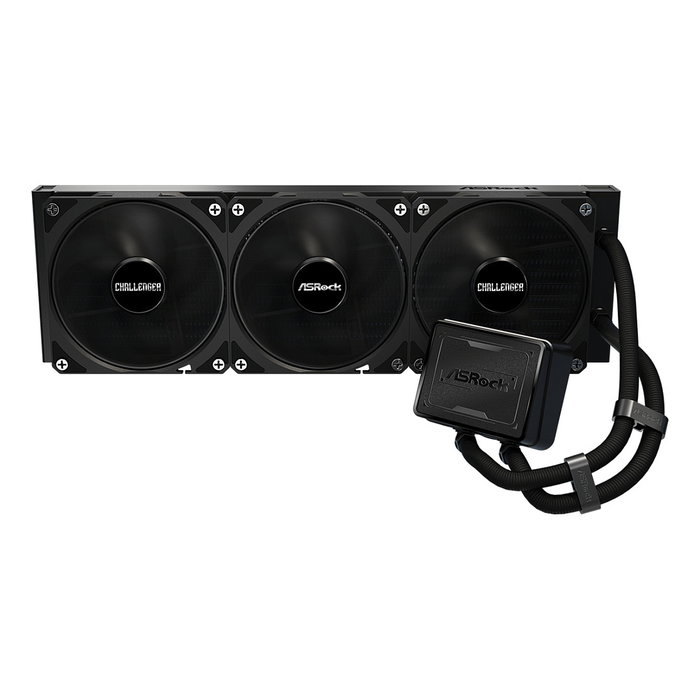 ASRock Kit de refrigeración líquida Challenger Pure 360 con 3 ventiladores de 120mm PWM, Negro, Compatible con LGA 1700, AM4 y AM5