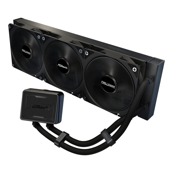 ASRock Kit de refrigeración líquida Challenger Pure 360 con 3 ventiladores de 120mm PWM, Negro, Compatible con LGA 1700, AM4 y AM5