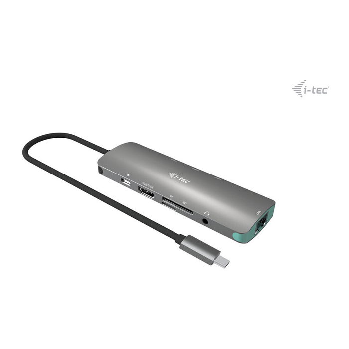 I-TEC USB-C Metal Nano Docking Station 4K HDMI LAN con Power Delivery 100W Gris