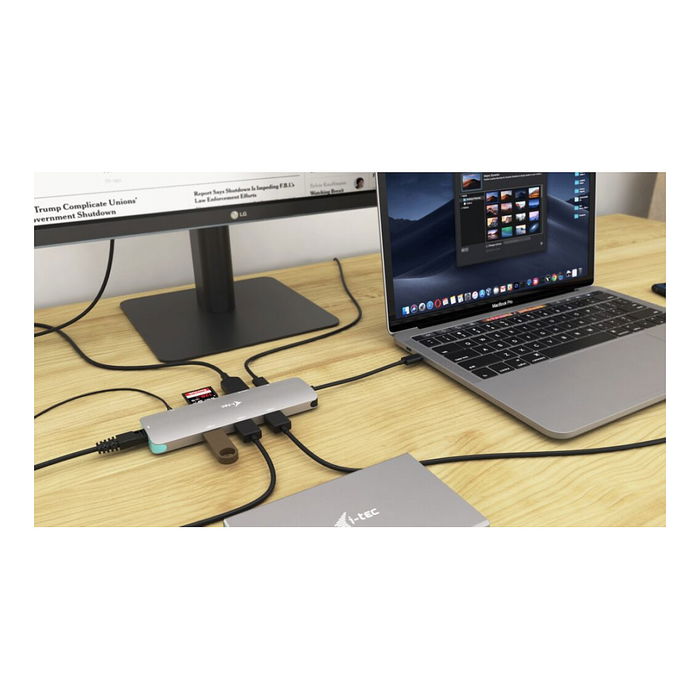 I-TEC USB-C Metal Nano Docking Station 4K HDMI LAN con Power Delivery 100W Gris