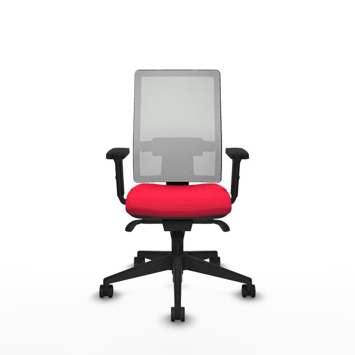 PIQUERAS Y CRESPO Silla de oficina Horna con mecanismo Sincro, Rojo y Blanco