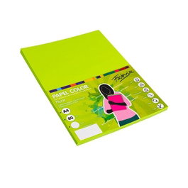 Fabrisa Pack de 100 hojas de papel A4 verde fluorescente 75g