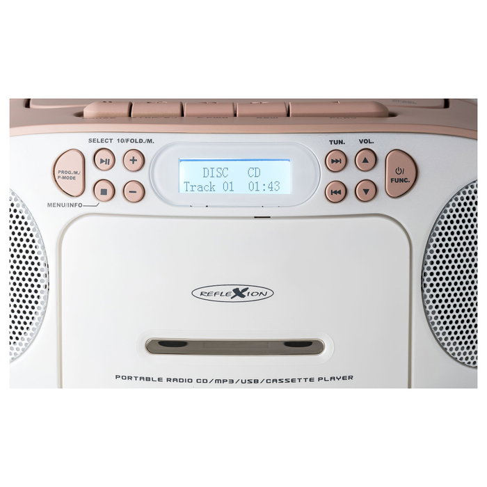 Reflexion RCR2260DAB Radio Portátil FM DAB+ 20W Blanco Rosa PLL LCD Reflexion RCR2260DAB Radio Portátil FM DAB+ 20W Blanco Rosa PLL LCD