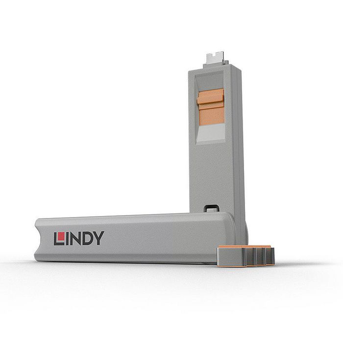 Lindy Bloqueador de Puertos USB Tipo C / Thunderbolt 3 con Llave, 4 Bloqueadores Lindy Bloqueador de Puertos USB Tipo C / Thunderbolt 3 con Llave, 4 Bloqueadores