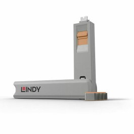 Lindy Llave de Bloqueador de Puerto USB Tipo C, 4 Unidades, Gris/Naranja