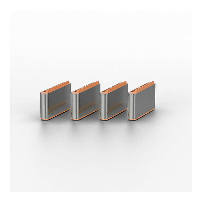 Lindy Llave de Bloqueador de Puerto USB Tipo C, 4 Unidades, Gris/Naranja