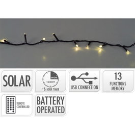 Basics Guirnalda LED Solar 240 LEDs Blanco Cálido 10m