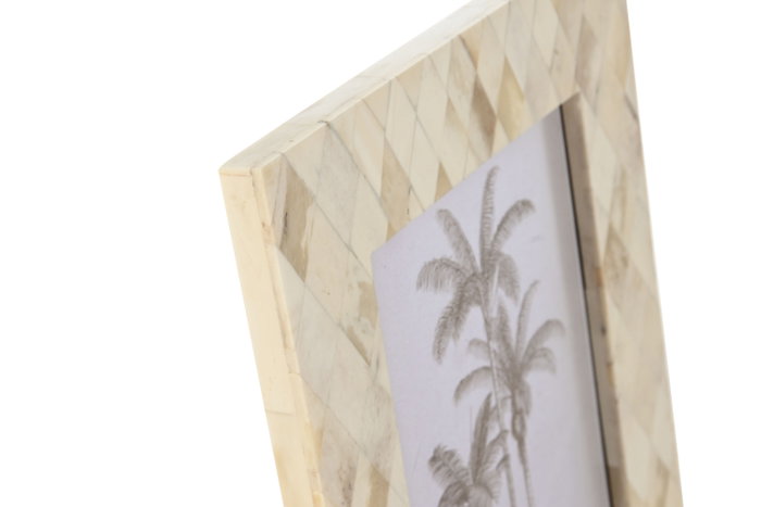 DKD Home Decor Marco de Fotos 15x20 Mango Hueso Rombo