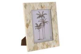 DKD Home Decor Marco de Fotos 15x20 Mango Hueso Rombo