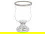 Giftdecor Portavela Copa Abombada Plateada Cristal y Acero 15.5 cm Ancho x 25.5 cm Alto x 15.5 cm Largo (Set de 6)