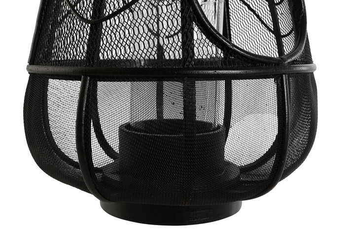 DKD Home Decor Portavela Colonial Negro Metal y Ratán 28 x 50 x 28 cm DKD Home Decor Portavela Colonial Negro Metal y Ratán 28 x 50 x 28 cm