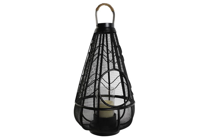 DKD Home Decor Portavela Colonial Negro Metal y Ratán 28 x 50 x 28 cm DKD Home Decor Portavela Colonial Negro Metal y Ratán 28 x 50 x 28 cm
