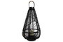 DKD Home Decor Portavela Colonial Negro Metal y Ratán 28 x 50 x 28 cm
