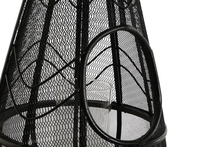 DKD Home Decor Portavela Colonial Negro Metal y Ratán 28 x 50 x 28 cm DKD Home Decor Portavela Colonial Negro Metal y Ratán 28 x 50 x 28 cm