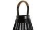 DKD Home Decor Portavela Colonial Negro Metal y Ratán 28 x 50 x 28 cm