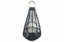 DKD Home Decor Portavelas de Metal y Ratán Negro 28x28x50 cm