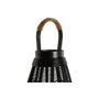 DKD Home Decor Portavelas de Metal y Ratán Negro 28x28x50 cm