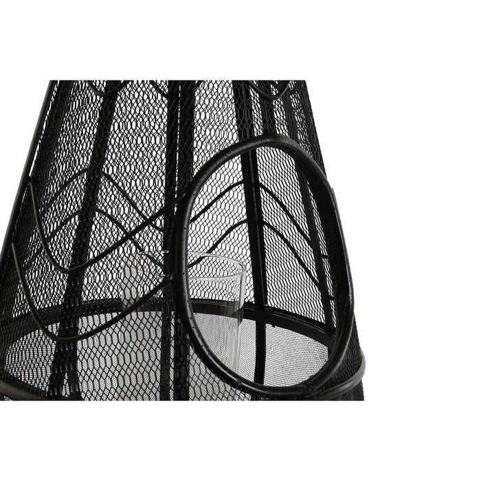 DKD Home Decor Portavelas de Metal y Ratán Negro 28x28x50 cm DKD Home Decor Portavelas de Metal y Ratán Negro 28x28x50 cm