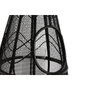 DKD Home Decor Portavelas de Metal y Ratán Negro 28x28x50 cm