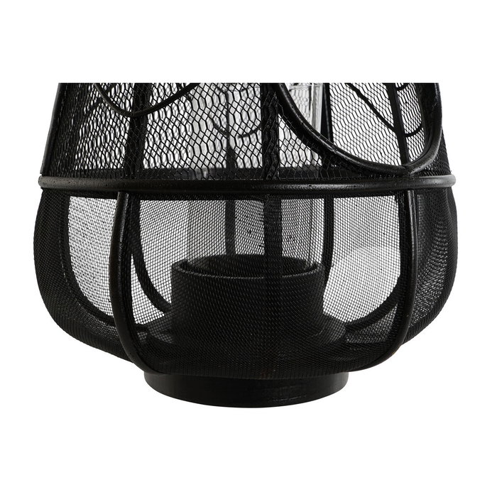 DKD Home Decor Portavelas de Metal y Ratán Negro 28x28x50 cm DKD Home Decor Portavelas de Metal y Ratán Negro 28x28x50 cm
