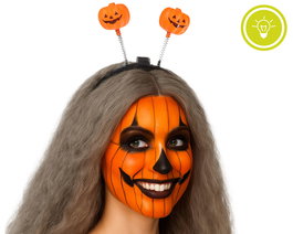 Diadema De Calabazas Naranjas Con Resortes Halloween