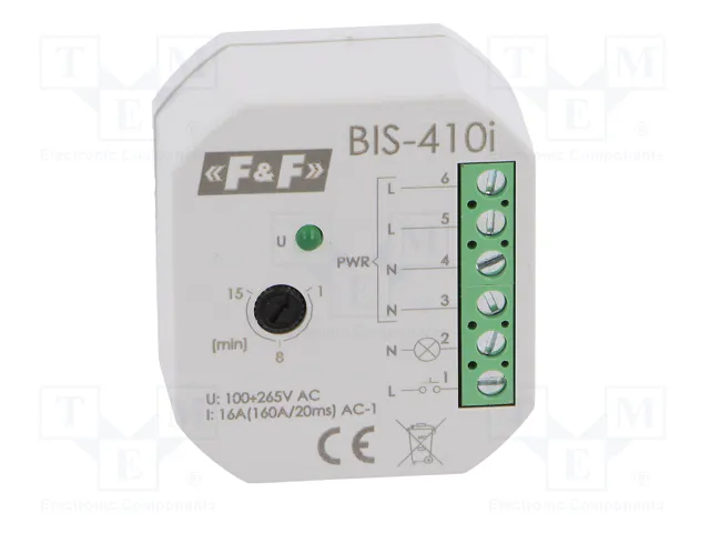 F&F BIS-410I Relé de instalación biestable de 16A F&F BIS-410I Relé de instalación biestable de 16A