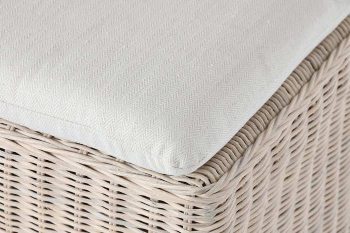 DKD Home Decor Silla de Mimbre y Mango con Cojín Blanco