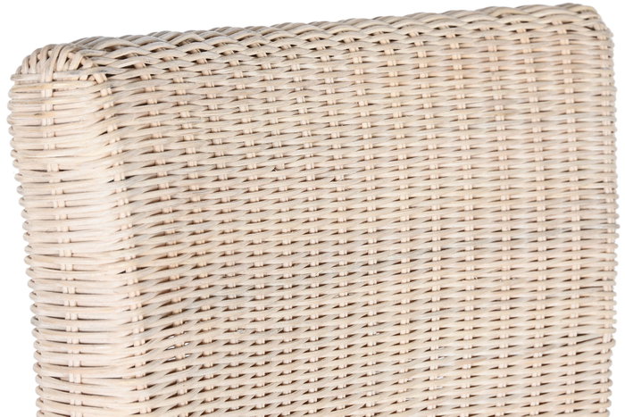 DKD Home Decor Silla de Mimbre y Mango con Cojín Blanco